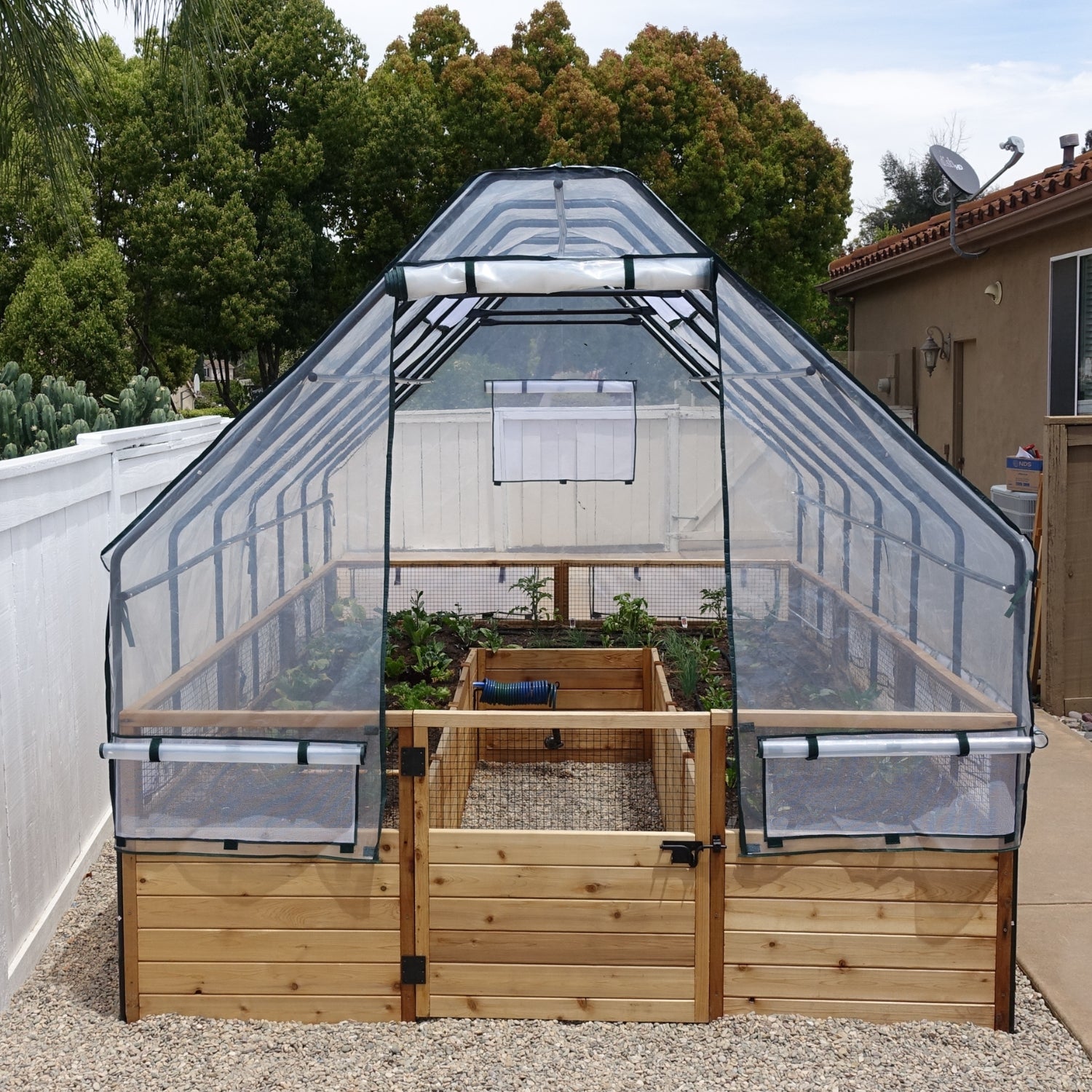 Outdoor Living Today 8x12 Western Red Cedar Raised Garden Bed Greenhouse Option