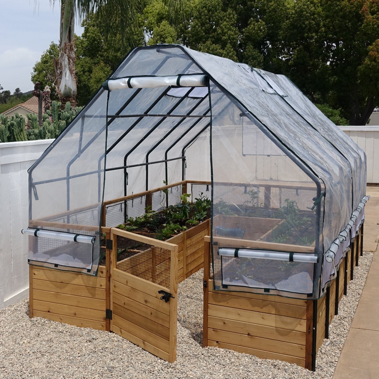 Outdoor Living Today 8x12 Western Red Cedar Raised Garden Bed Greenhouse Option