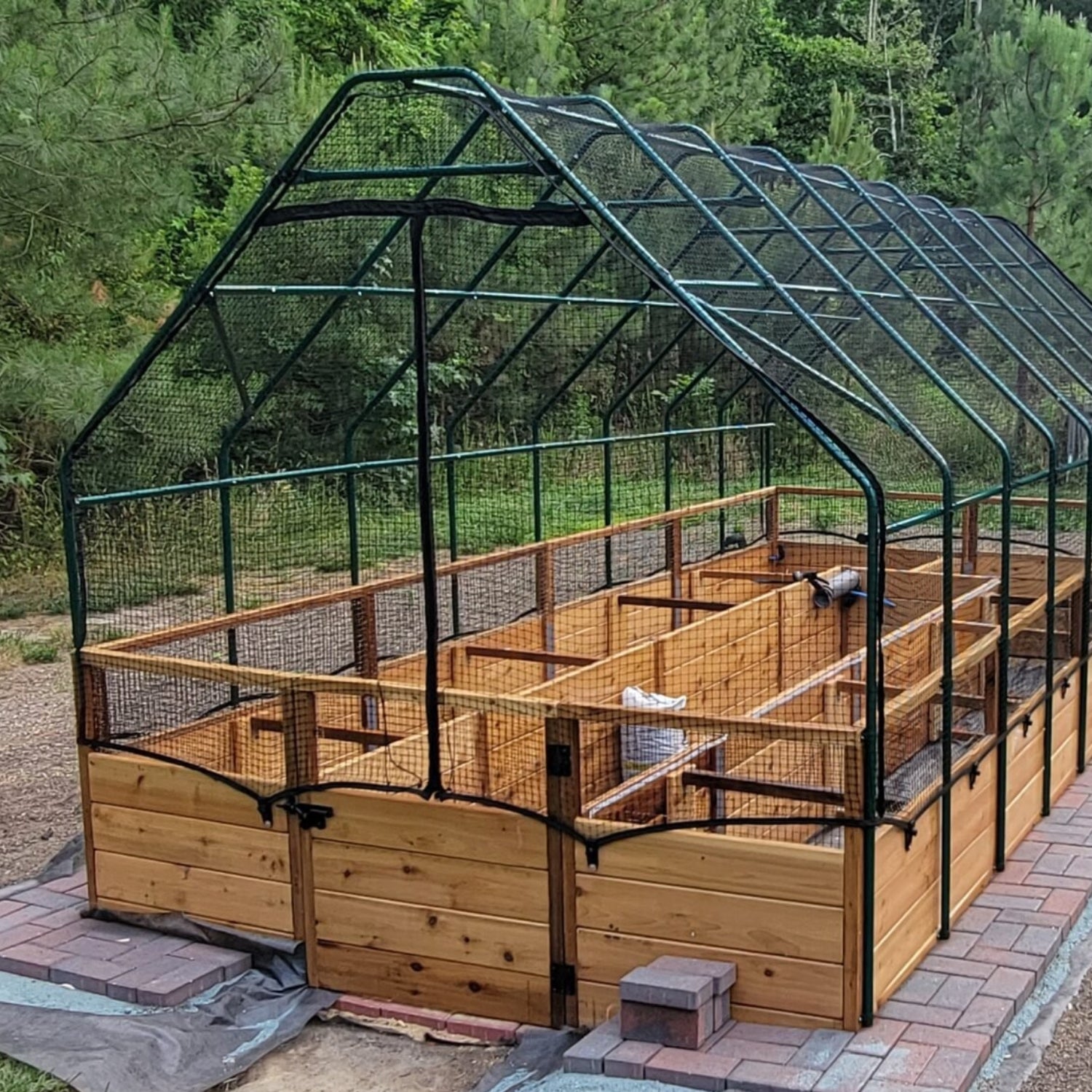 Outdoor Living Today 8x16 Western Red Cedar Raised Garden Bed with Bird Net Frame & Cover