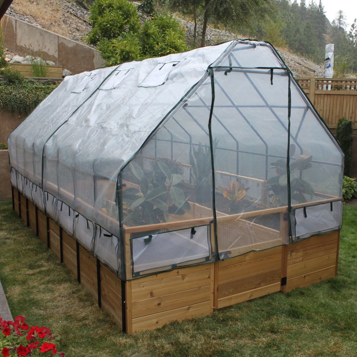 Outdoor Living Today 8x16 Western Red Cedar Raised Garden Bed with Greenhouse Option