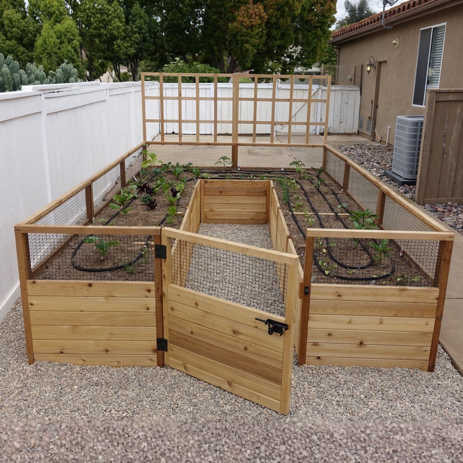 Outdoor Living Today 8ft Western Red Cedar Raised Garden Bed Lattice Option - 1 Side Only