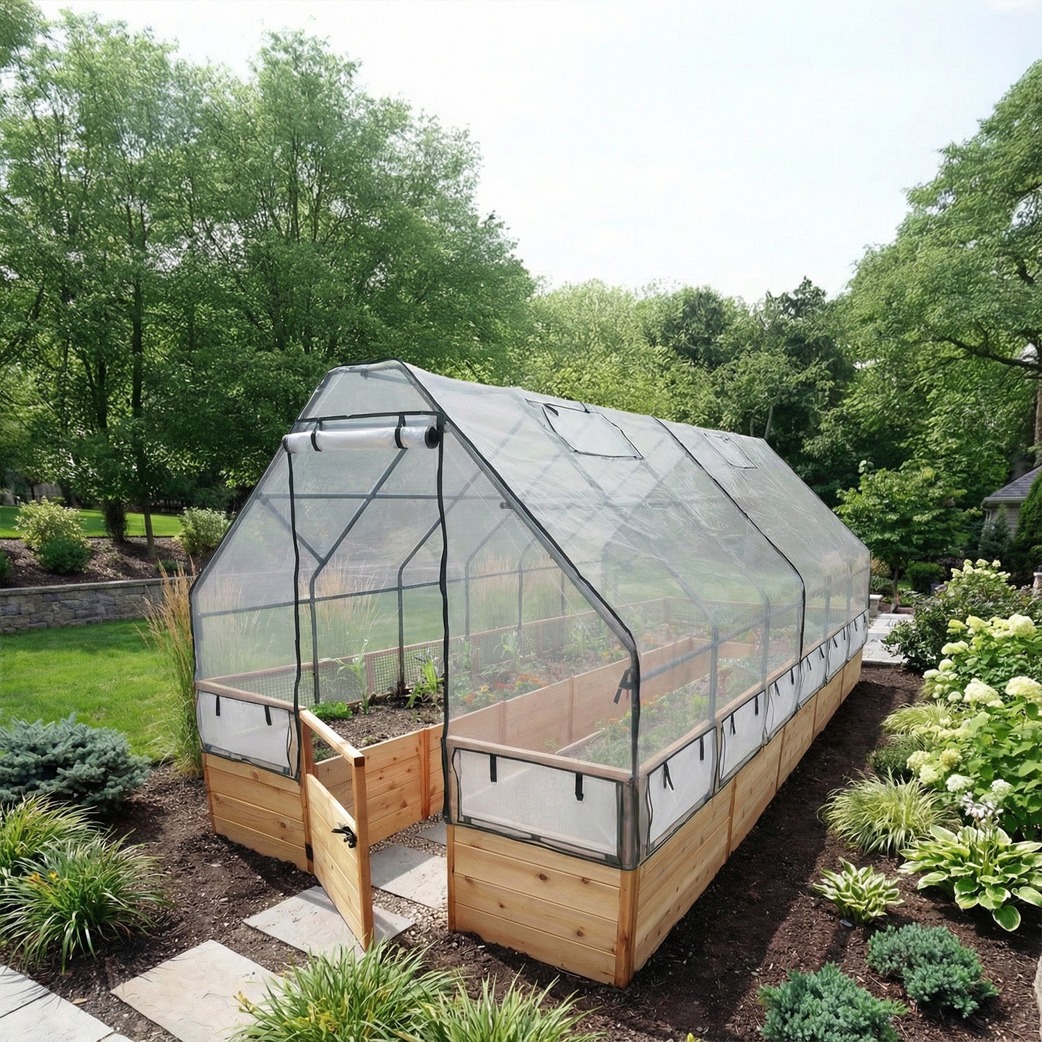 Outdoor Living Today 8x16 Western Red Cedar Raised Garden Bed with Greenhouse Option
