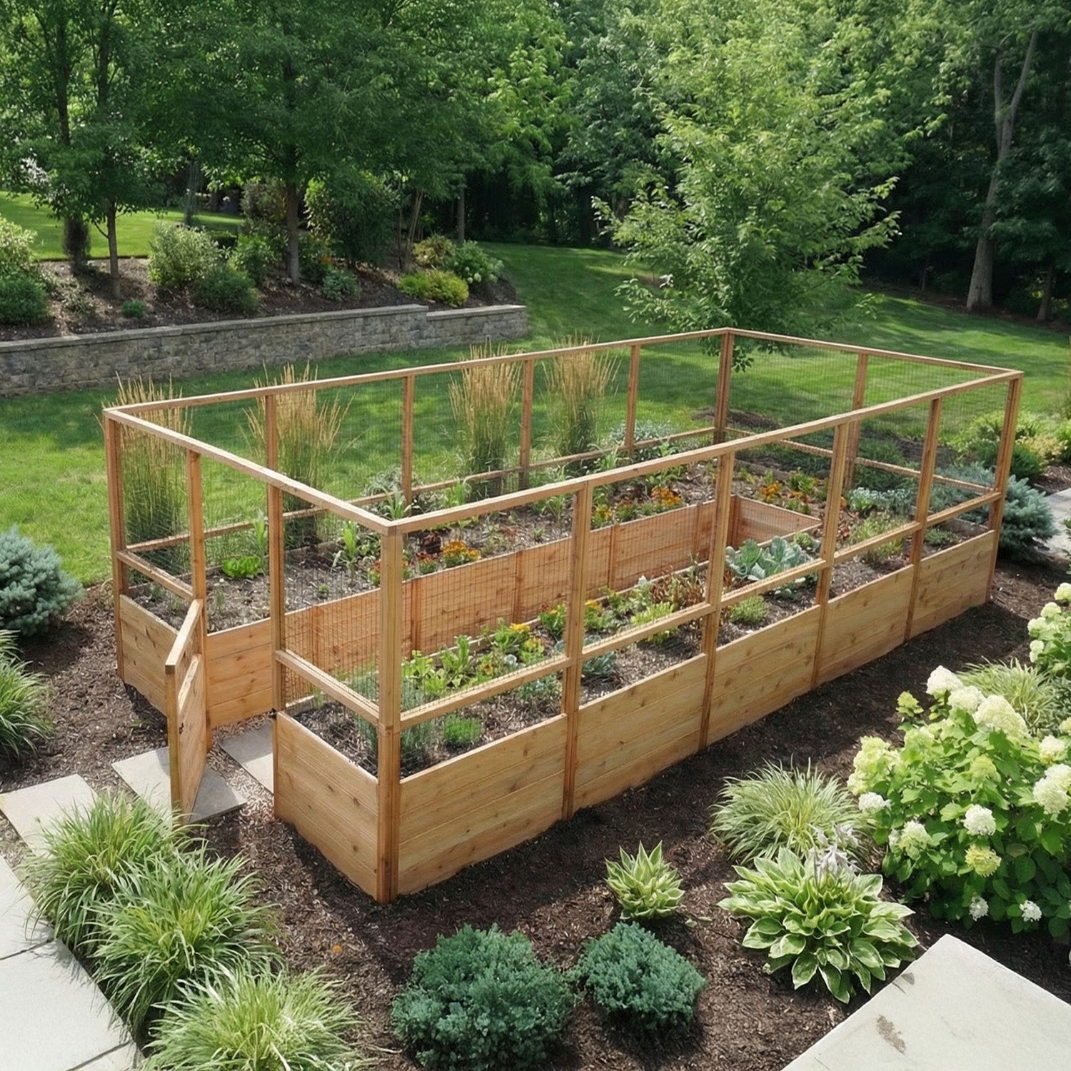 Outdoor Living Today 8x16 Western Red Cedar Raised Garden Bed with Deerfence