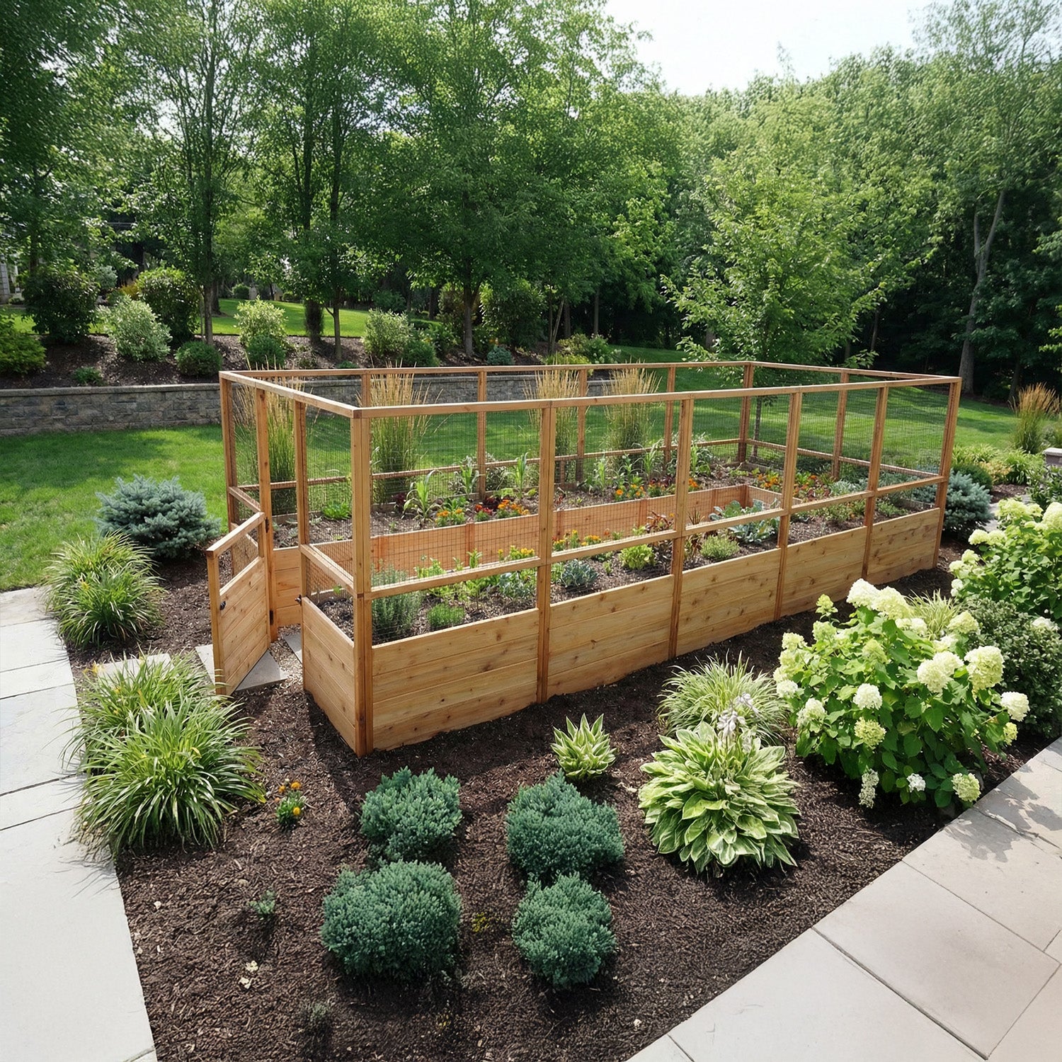 Outdoor Living Today 8x16 Western Red Cedar Raised Garden Bed with Deerfence