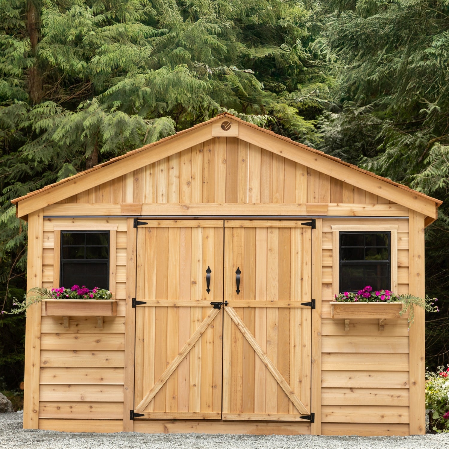 Outdoor Living Today 12x16 Western Red Cedar Spacemaster with Cedar Roof