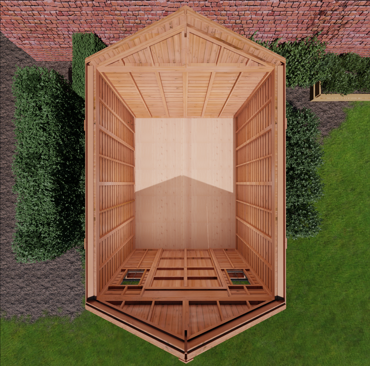Outdoor Living Today 12x16 Western Red Cedar Spacemaster with Metal Roof
