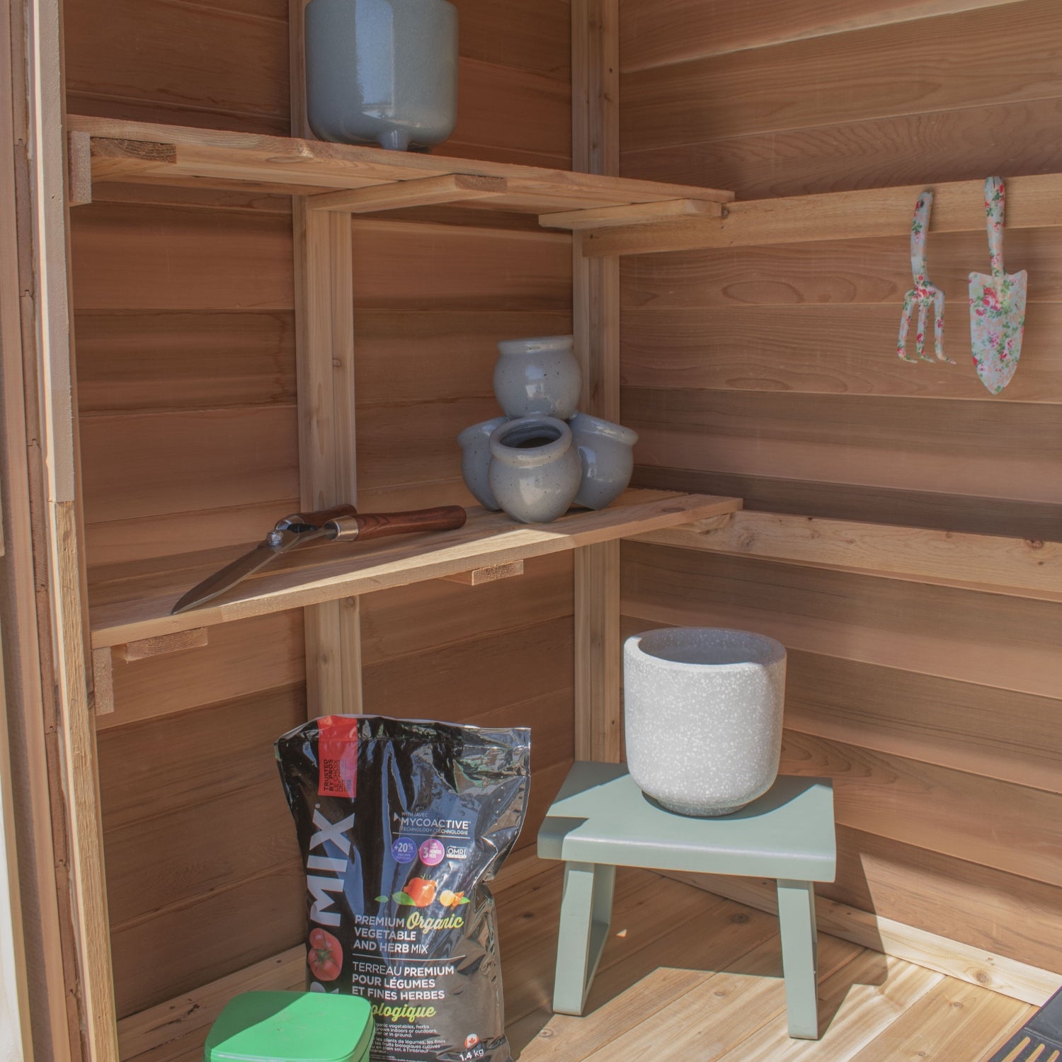 Outdoor Living Today 6x4 Western Red Cedar Space Master Shed Double Door with Metal Roof