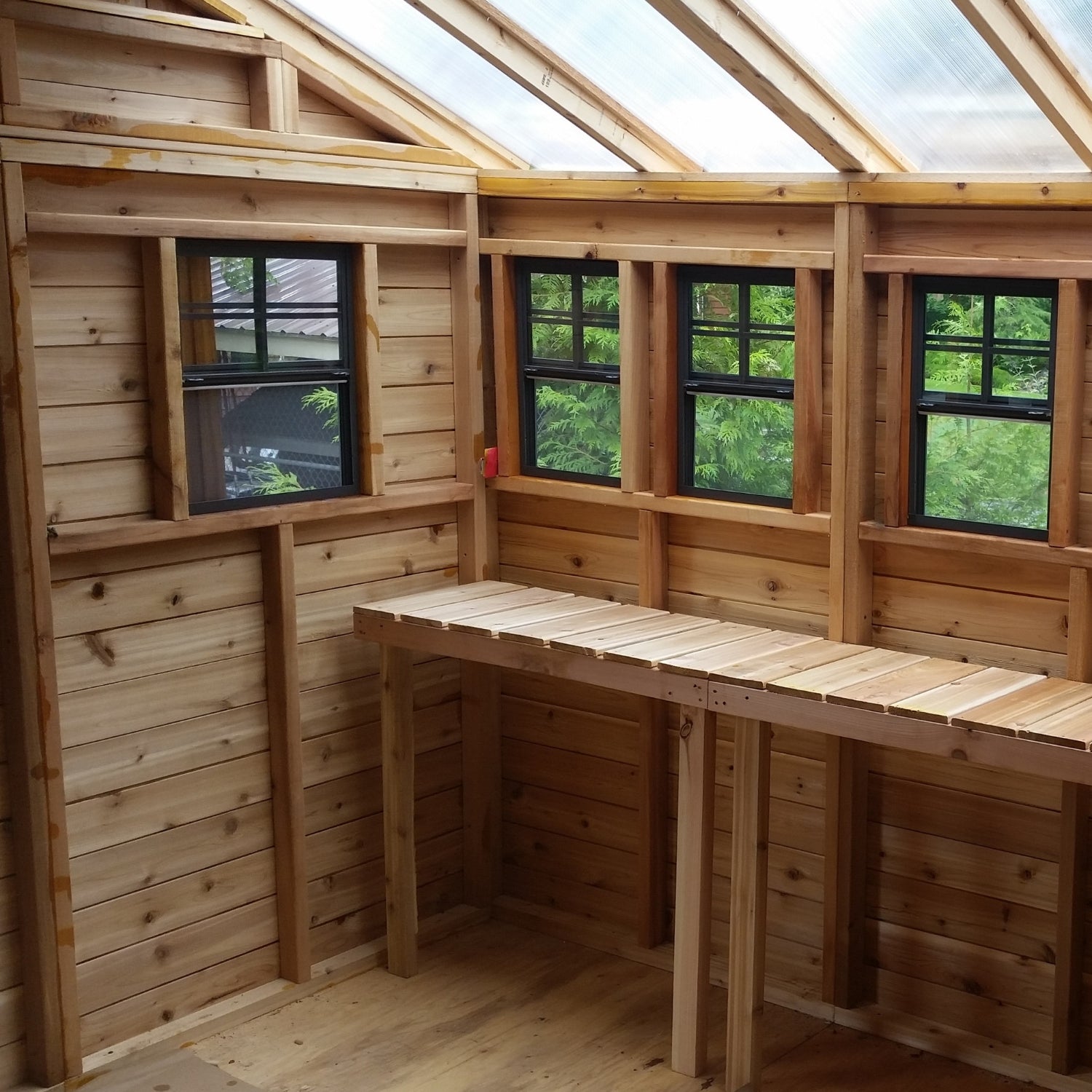 Outdoor Living Today 12x12 Western Red Cedar Sunshed Shed with Metal Roof