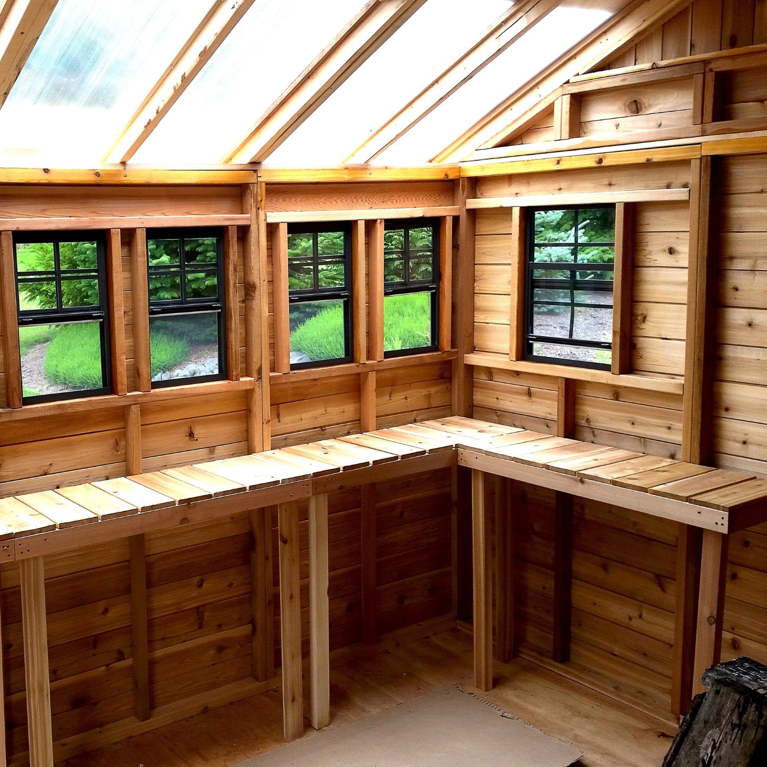 Outdoor Living Today 8x12 Western Red Cedar Sunshed Shed with Metal Roof