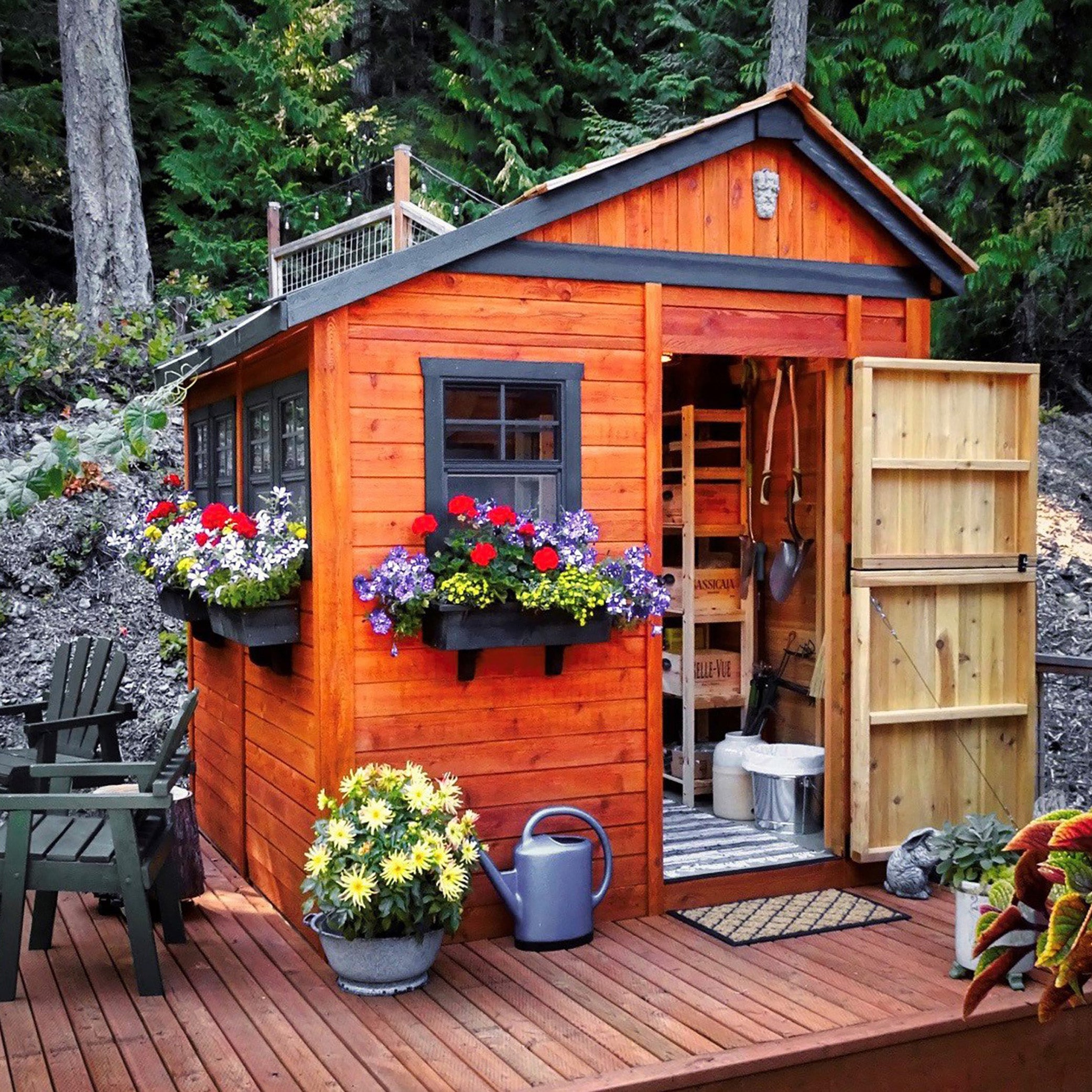 Outdoor Living Today 8x8 Western Red Cedar Sunshed Shed with Metal Roof