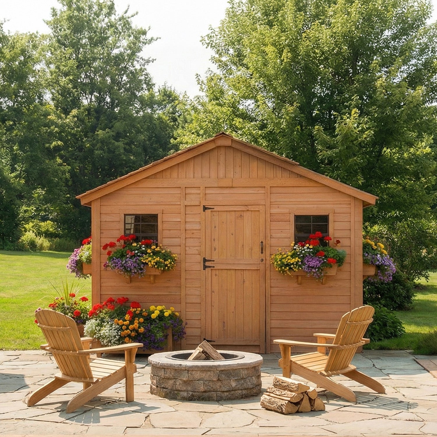 Outdoor Living Today 12x12 Western Red Cedar Sunshed Shed with Cedar Roof