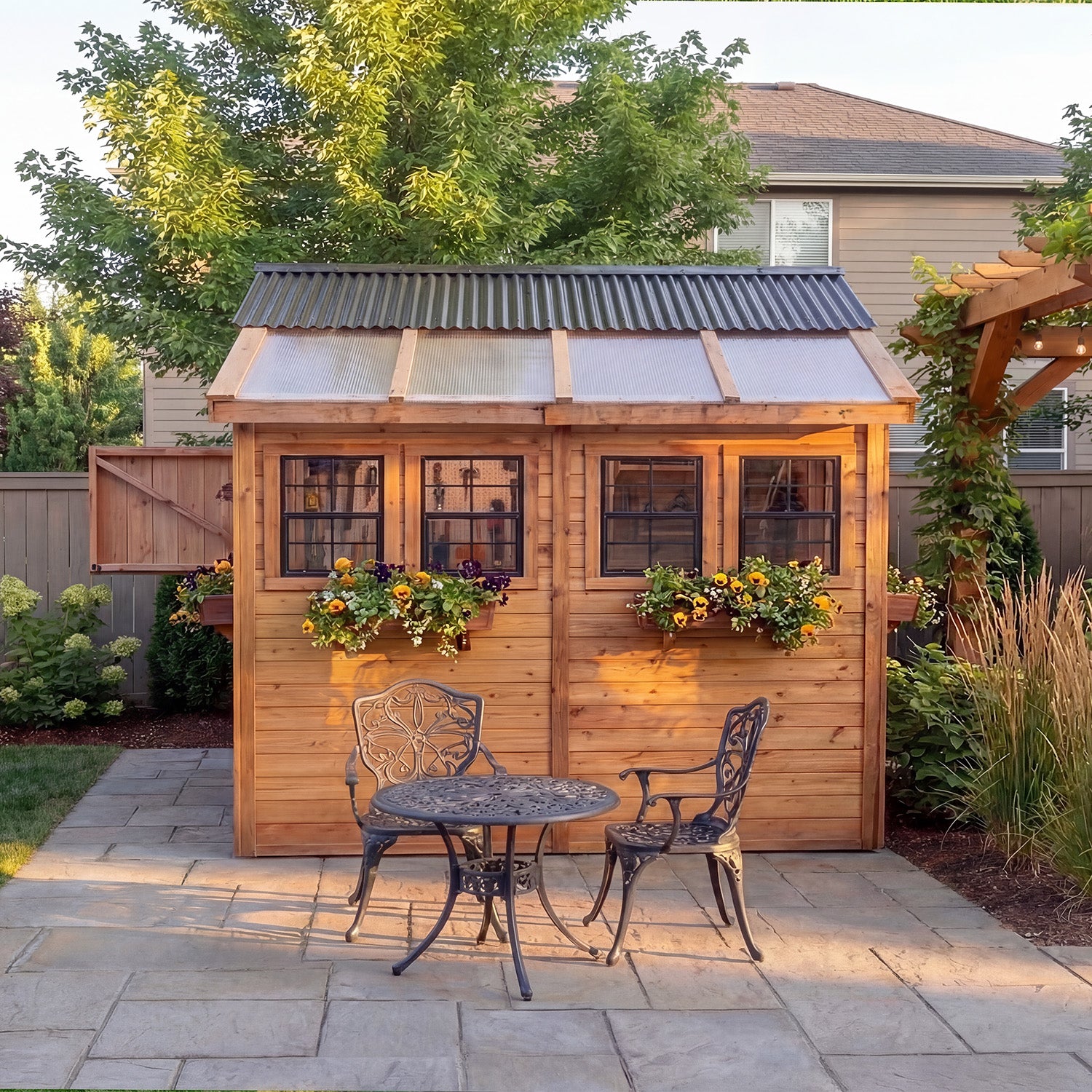 Outdoor Living Today 8x8 Western Red Cedar Sunshed Shed with Cedar Roof