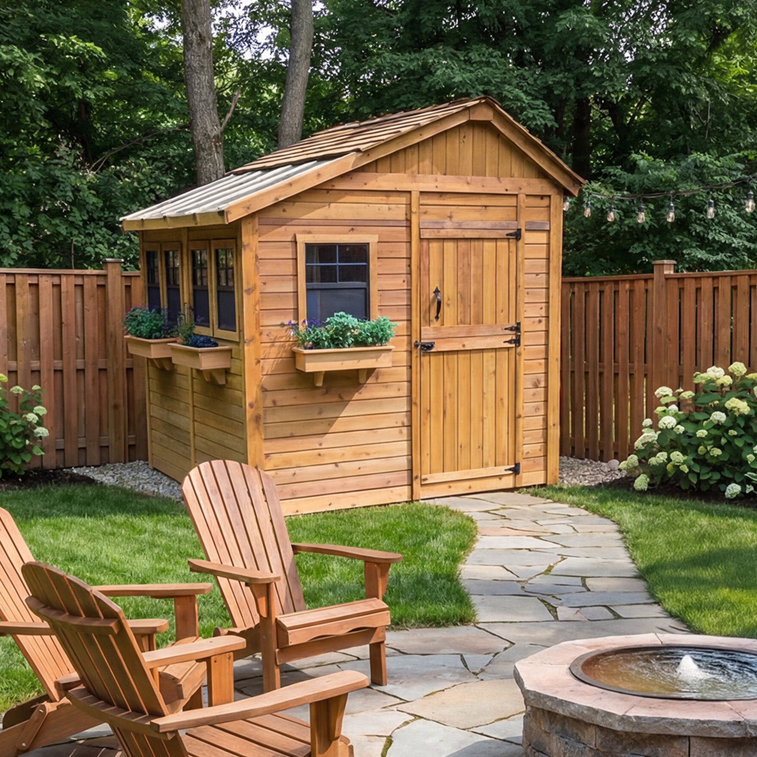 Outdoor Living Today 8x8 Western Red Cedar Sunshed Shed with Cedar Roof