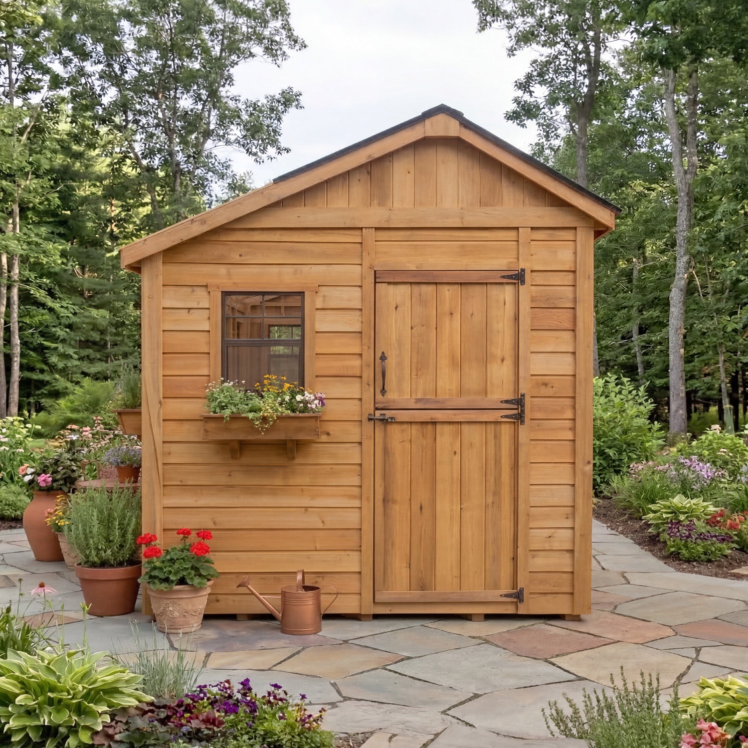 Outdoor Living Today 8x12 Western Red Cedar Sunshed Shed with Cedar Roof