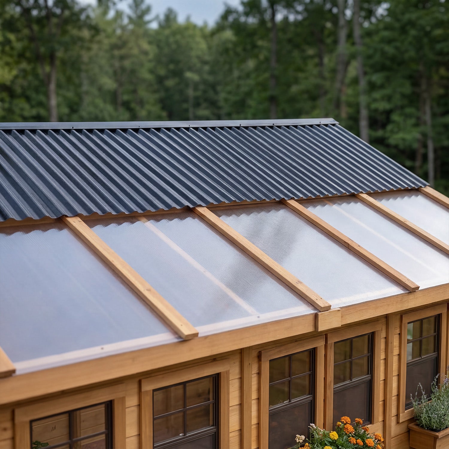 Outdoor Living Today 8x12 Western Red Cedar Sunshed Shed with Cedar Roof