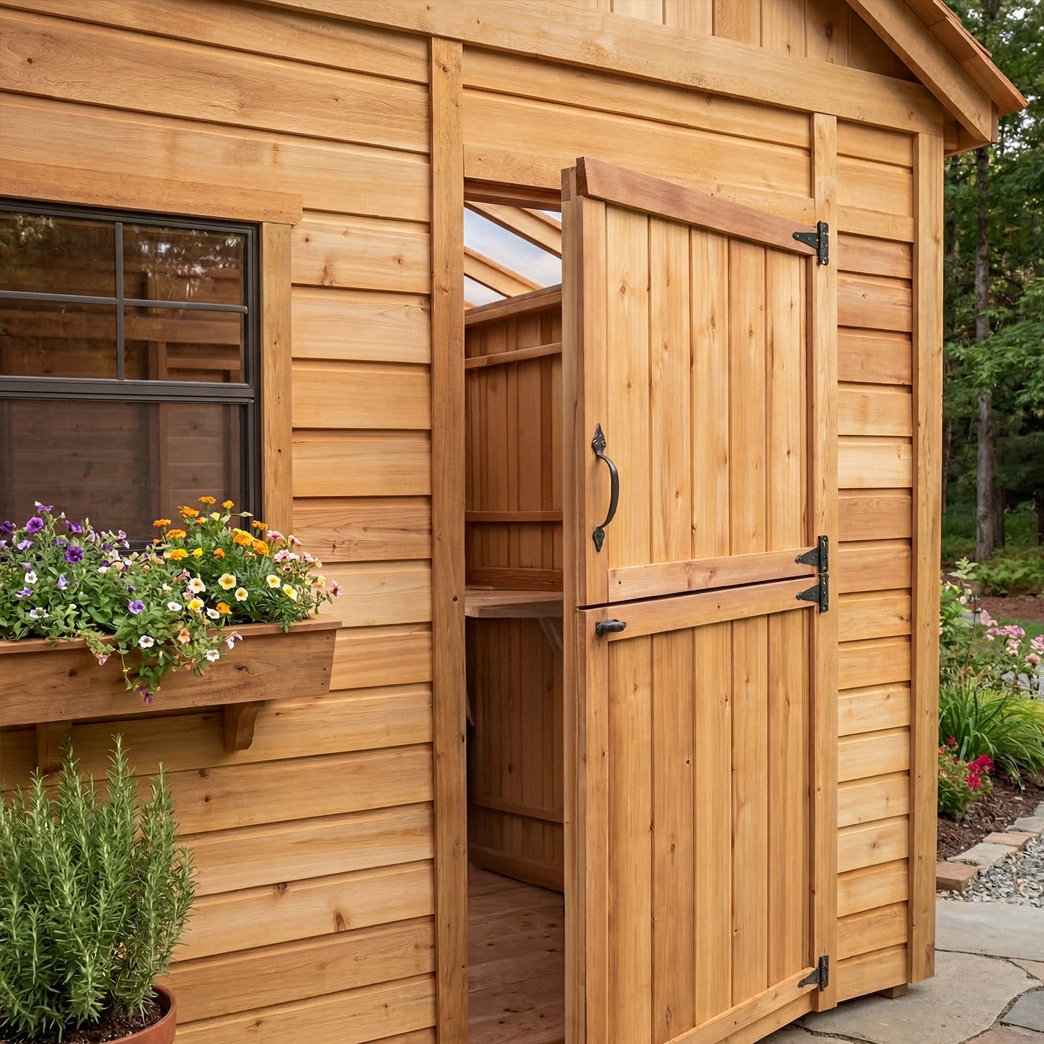Outdoor Living Today 8x8 Western Red Cedar Sunshed Shed with Cedar Roof
