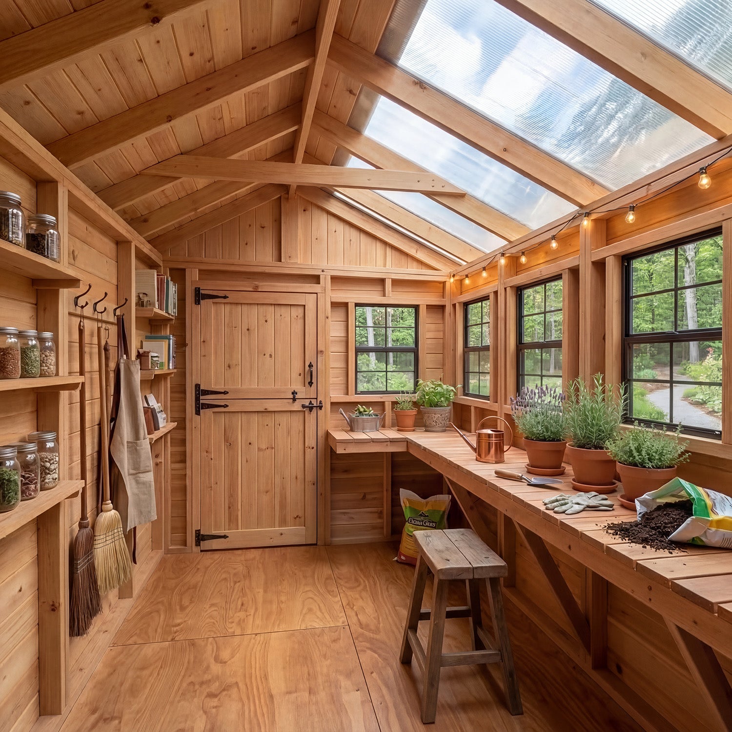 Outdoor Living Today 8x12 Western Red Cedar Sunshed Shed with Cedar Roof