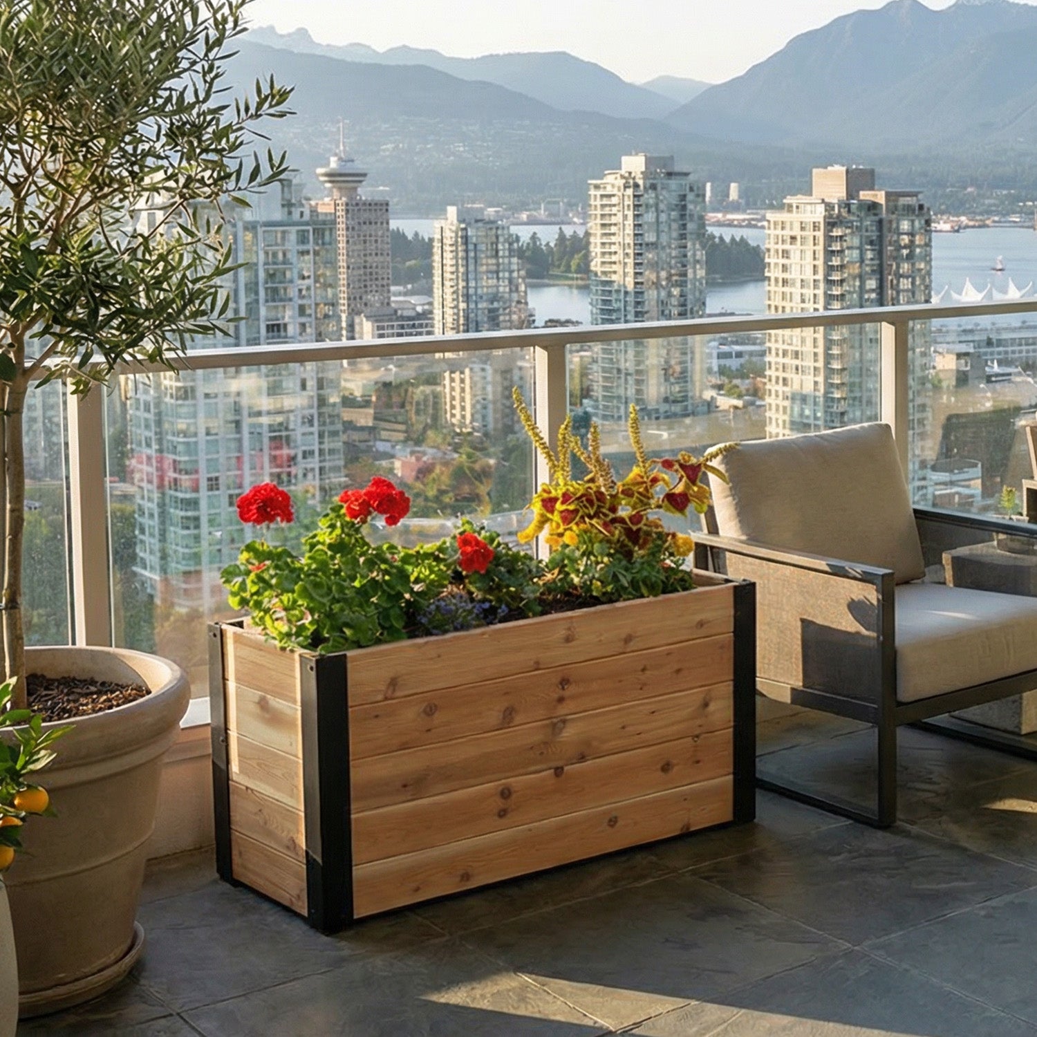 Outdoor Living Today 4x1.5 Western Red Cedar Urban Raised Garden Bed