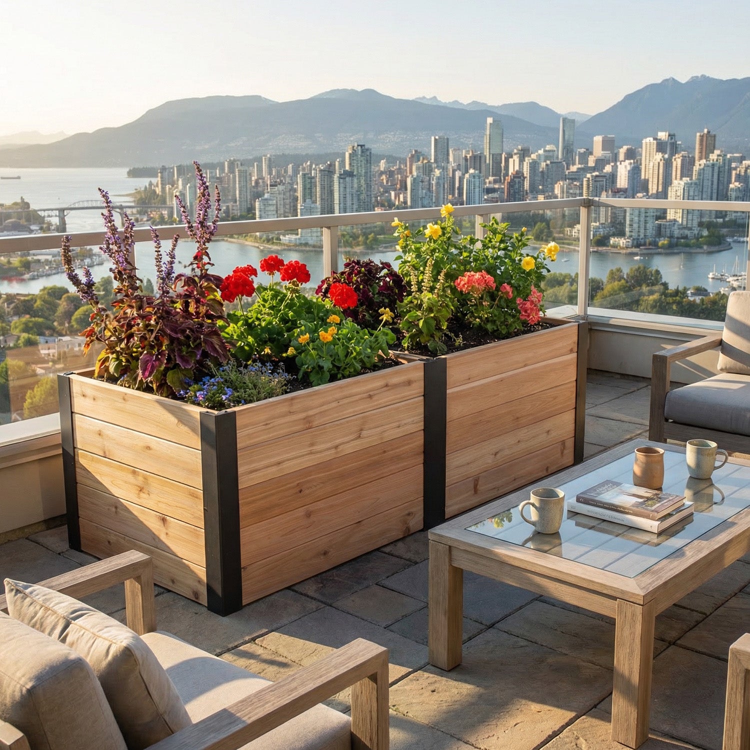 Outdoor Living Today 6x3 Western Red Cedar Urban Raised Garden Bed