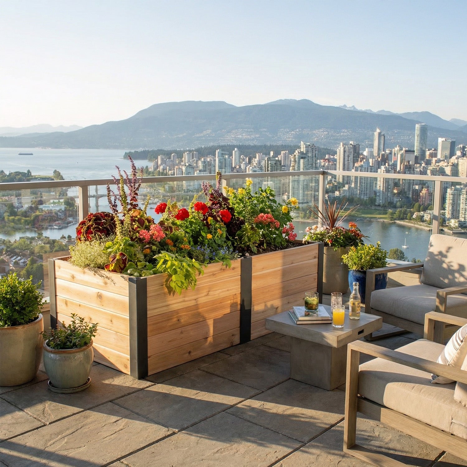 Outdoor Living Today 6x3 Western Red Cedar Urban Raised Garden Bed