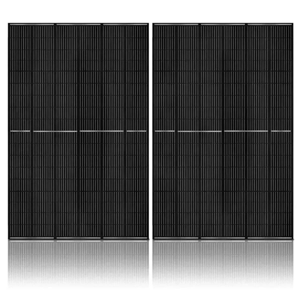 home backup power black monocrystalline solar panels with grid pattern for renewable energy charging