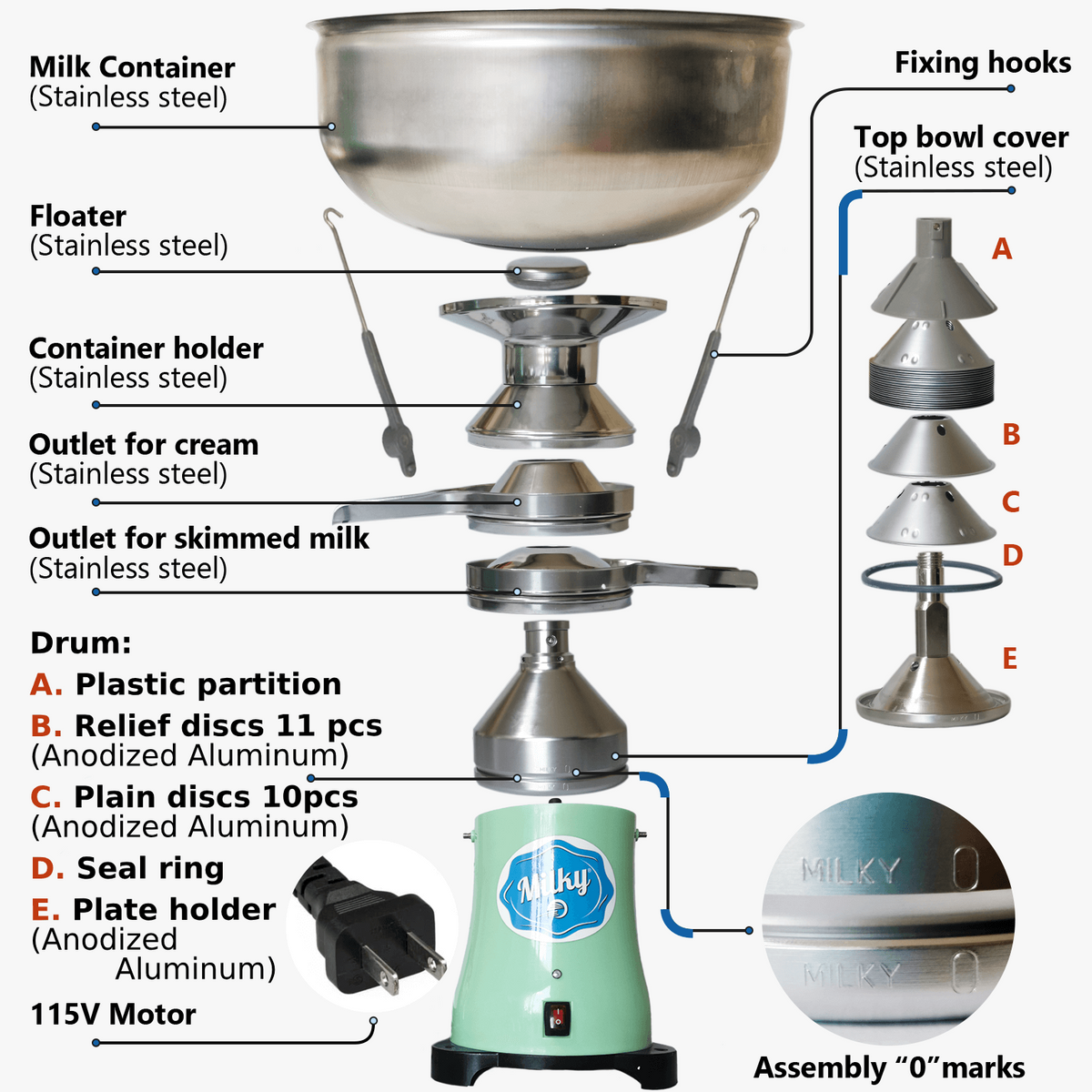 Electric cream separator Milky FJ130 ERR