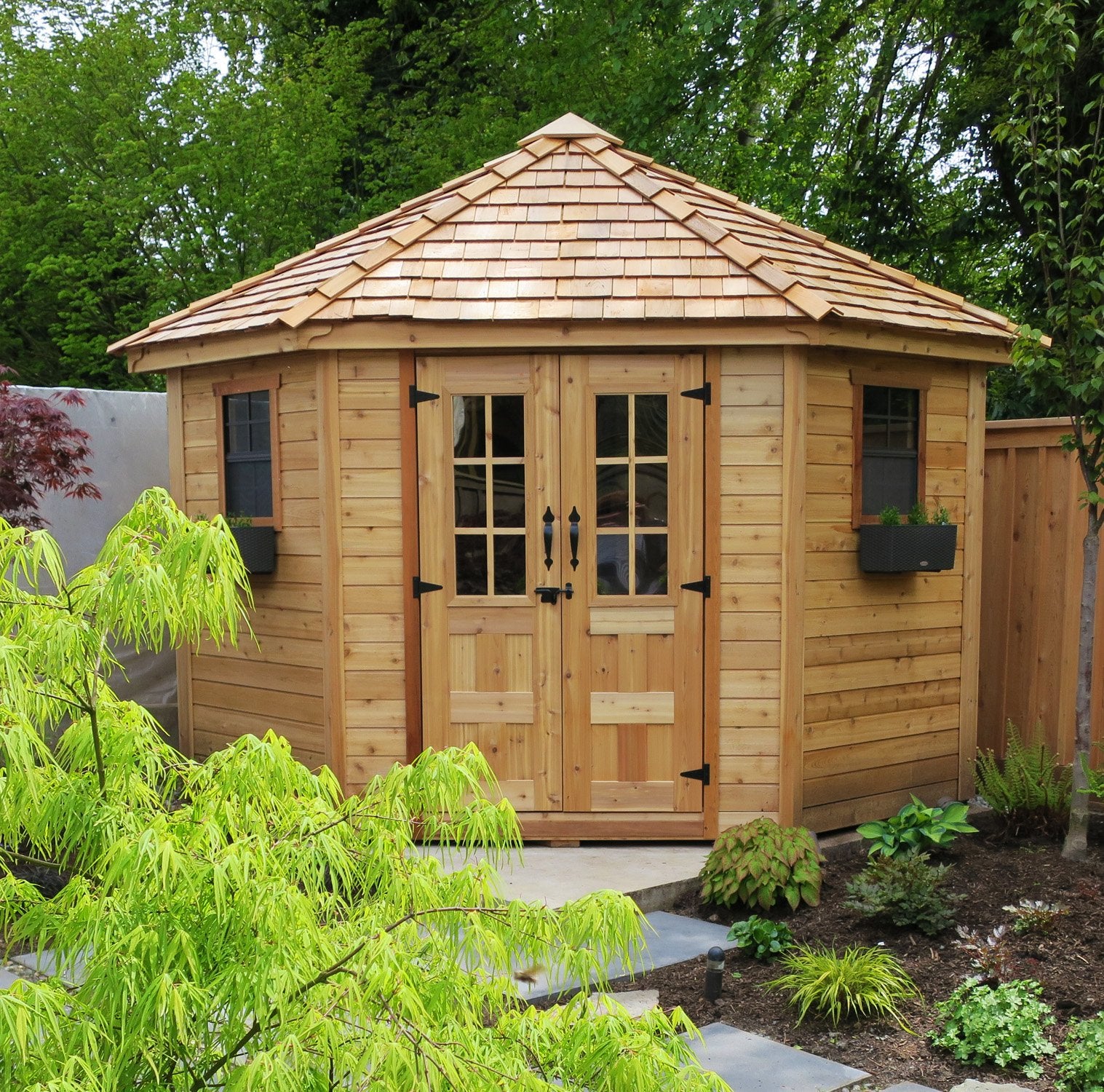Outdoor Living Today 9x9 Western Red Cedar Penthouse Garden Shed
