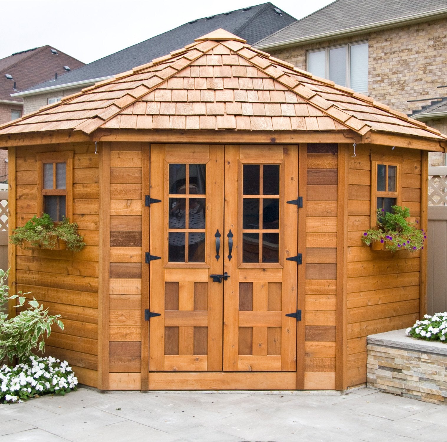 Outdoor Living Today 9x9 Western Red Cedar Penthouse Garden Shed