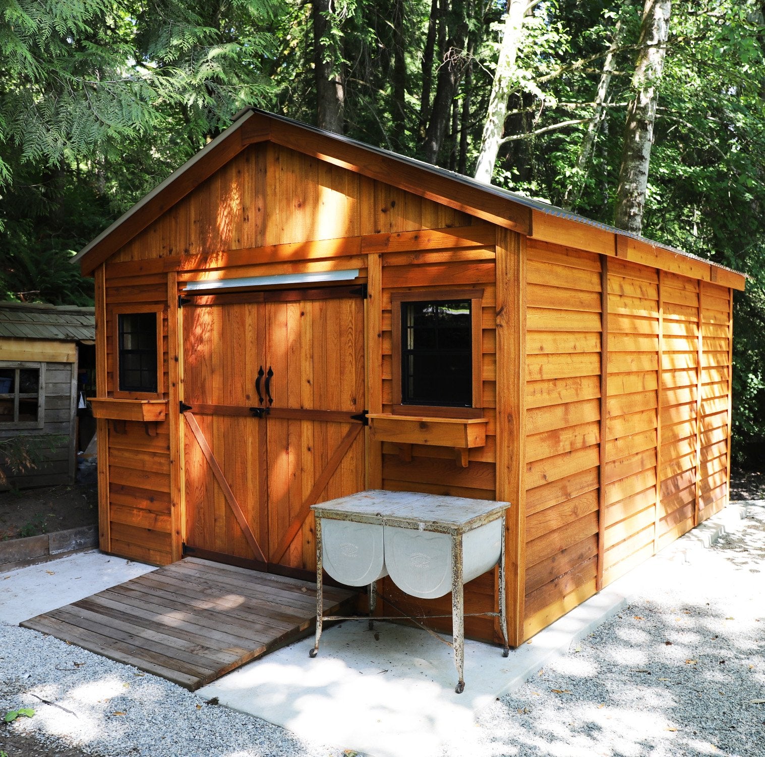 Outdoor Living Today 12x12 Western Red Cedar Spacemaster with Metal Roof