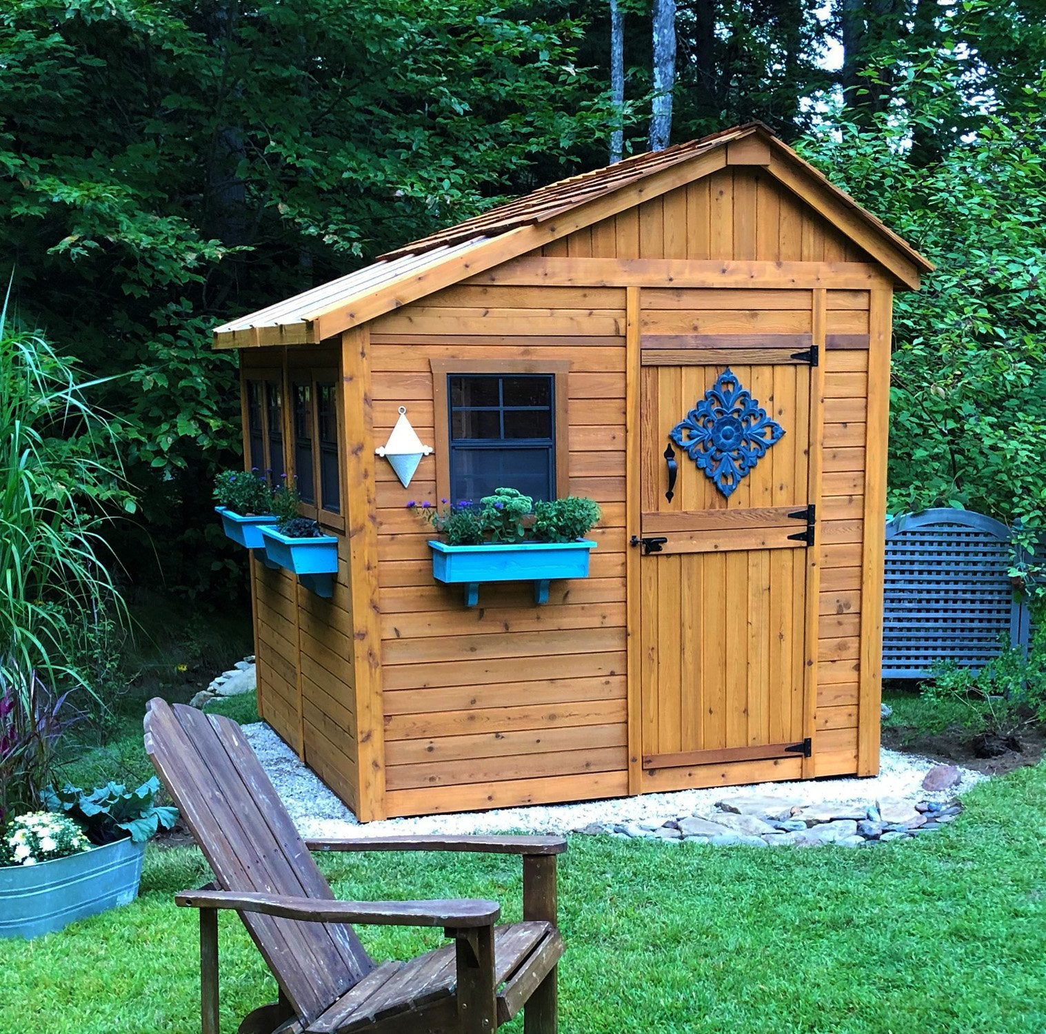 Outdoor Living Today 8x8 Western Red Cedar Sunshed Shed with Metal Roof