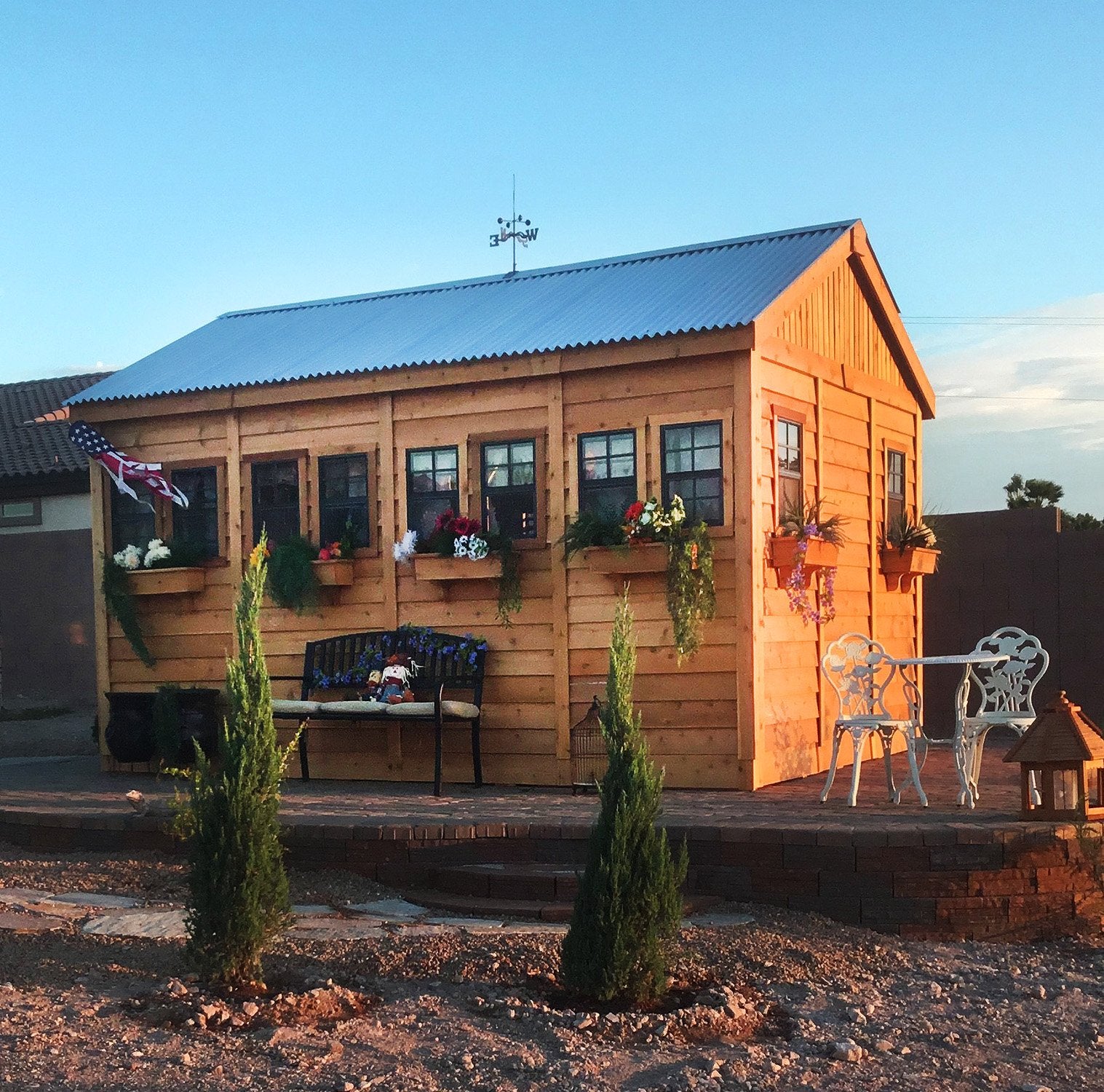 Outdoor Living Today 12x16 Western Red Cedar Sunshed Shed with Metal Roof
