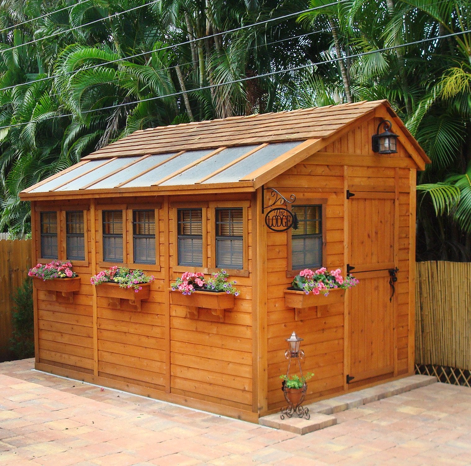 Outdoor Living Today 8x12 Western Red Cedar Sunshed Shed with Metal Roof