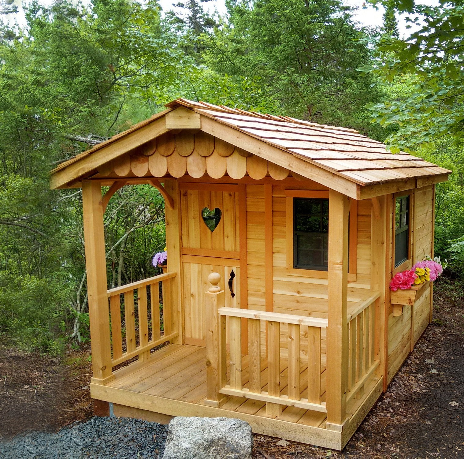 Outdoor Living Today 6x9 Western Red Cedar Sunflower Playhouse